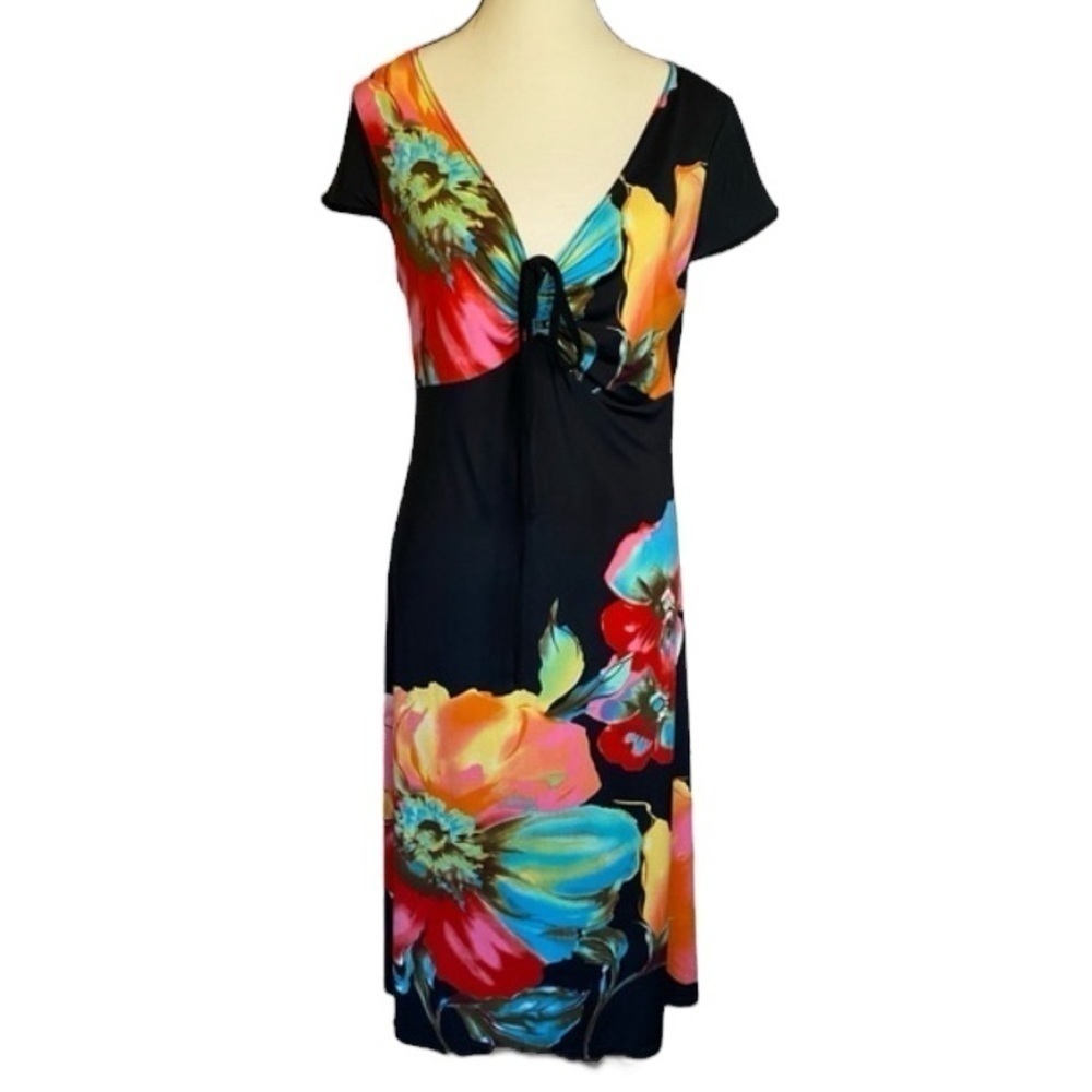 Artex Fashions Vintage Colourful Floral Fitted Maxi Dress Size M - Picture 3 of 15